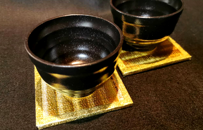 金の畳コースター